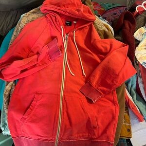 BDG Red mens zip up sweater